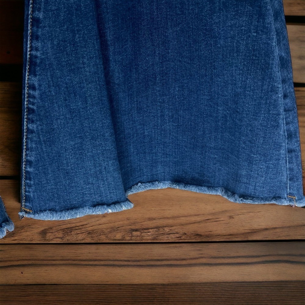 Home Folk Distressed Women's Mid Wash Blue Flare Jeans - Picture 8 of 16